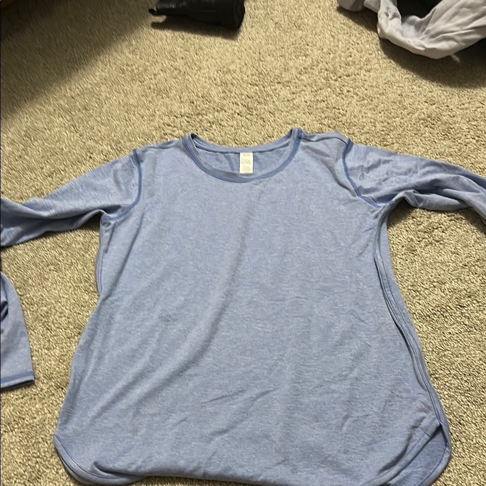 Athleta Blue Heather Long Sleeve Top